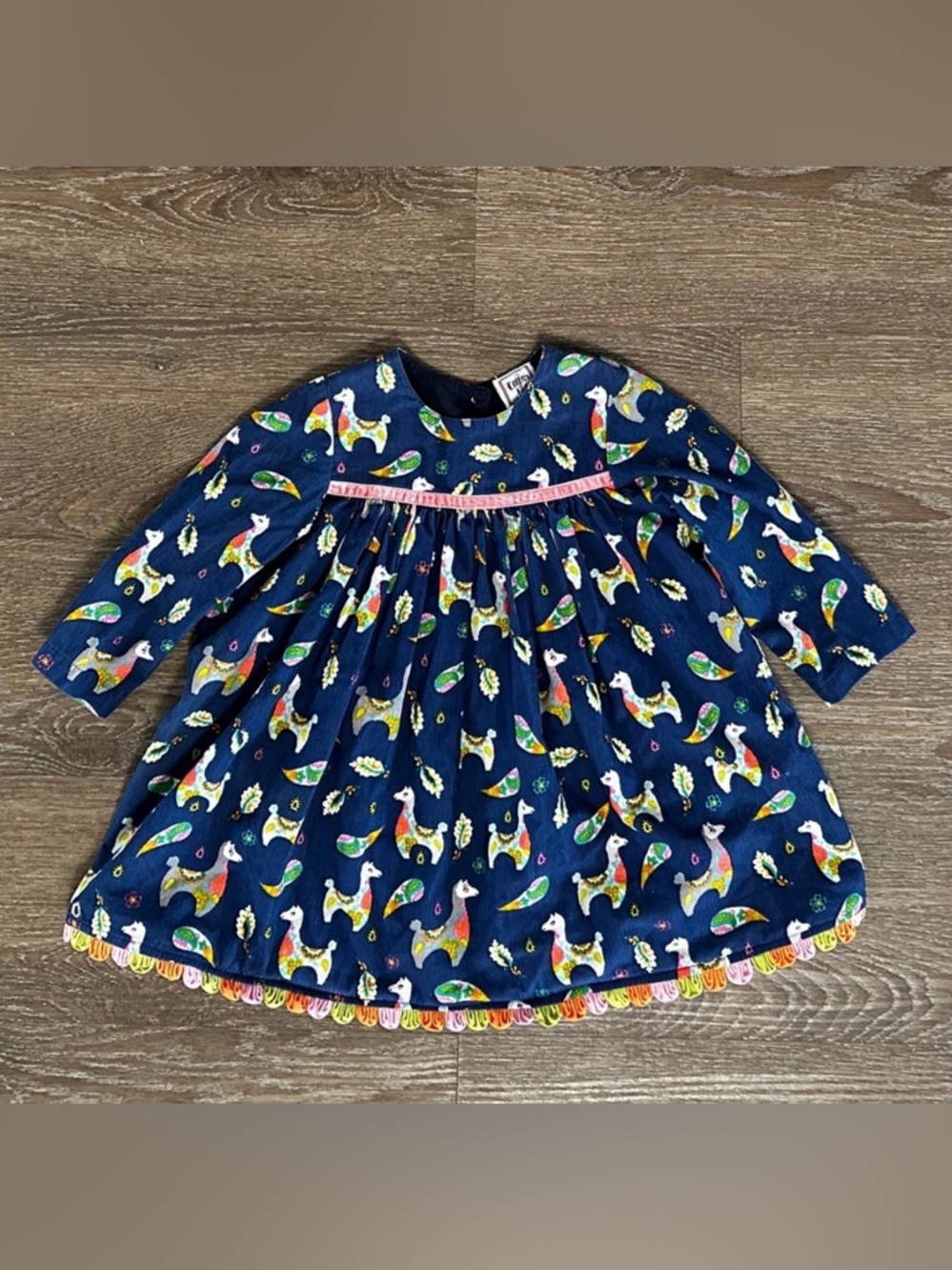 Cotton Kids Tiny Blue Corduroy Llama Print Size 24M months VGC